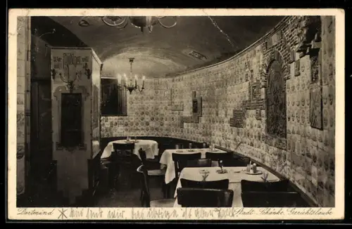 AK Dortmund, Stadt-Schänke, Gerichtslaube, Innenansicht
