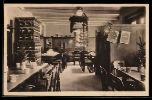 AK Zöblitz, Jugendherberge, Tagesraum, Innenansicht