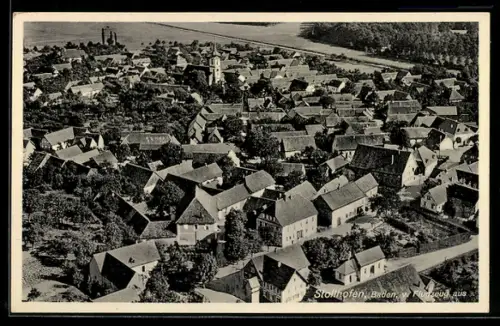AK Stollhofen /Baden, Teilansicht, Fliegeraufnahme