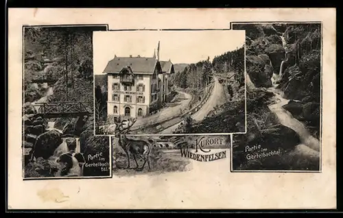 AK Wiedenfelsen, Partie im Gertelbachtal, Ortsansicht