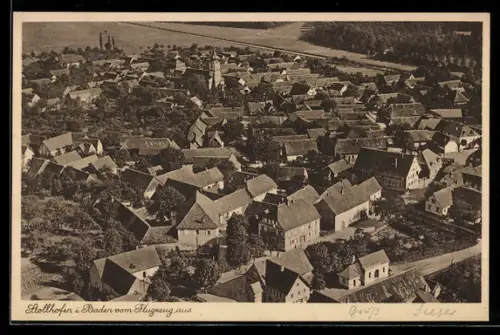 AK Stollhofen i. Baden, Teilansicht, Fliegeraufnahme
