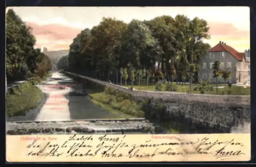 AK Osterode a. Harz, Söseanlagen, mit Gebäude