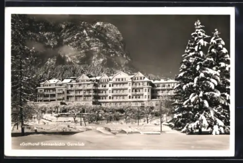AK Garmisch, Golfhotel Sonnenbichl, Winteransicht
