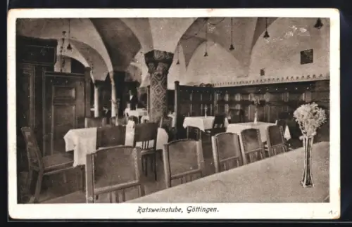AK Göttingen, Ratsweinstube, Gasthaus, Innenansicht