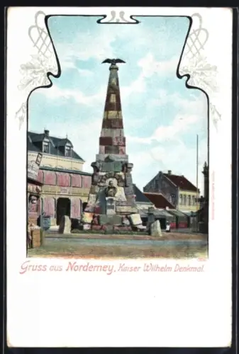 AK Norderney, Kaiser Wilhelm Denkmal