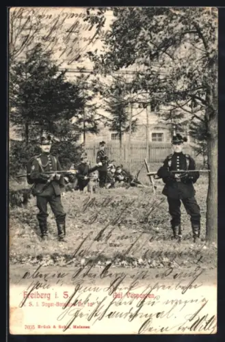 AK Freiberg i. S., K. S. I. Jäger-Bataillon Nr. 12, Soldaten auf Vorposten