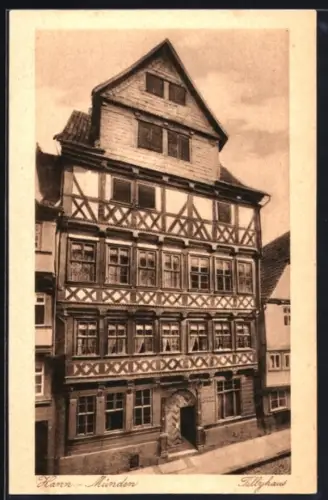 AK Hann.-Münden, Tillyhaus aus der Vogelschau