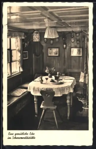 AK Altglashütten / Schwarzwald, Gasthaus-Pension Hirschen, gemütliche Ecke