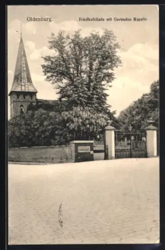 AK Oldenburg / Gr., Friedhofslinde, Gertrudenkapelle