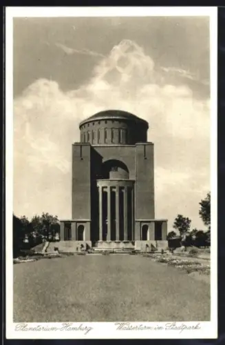 AK Hamburg-Winterhude, Planetarium, Wasserturm im Stadtpark