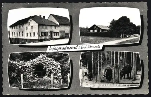 AK Wagenschwend, Gasthaus zur Linde, Jagdhaus und Blockhütte
