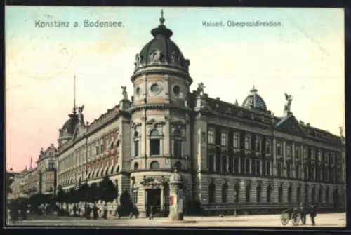 AK Konstanz, Blick auf Kaiserl. Oberpostdirektion