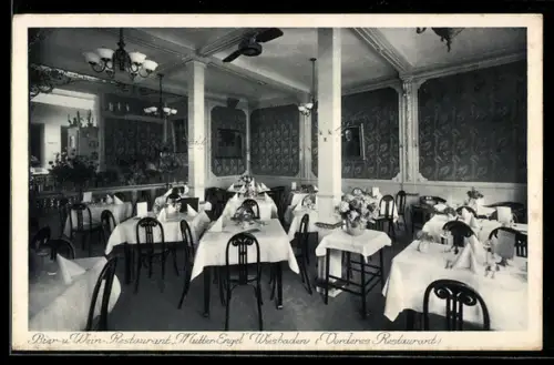 AK Wiesbaden, Restaurant Mutter Engel, Langgasse 52