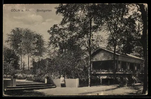 AK Köln-Kalk, Stadtgarten mit Restauration