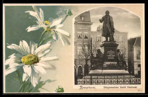 Passepartout-AK Bremerhaven, Bürgermeister Smidt-Denkmal