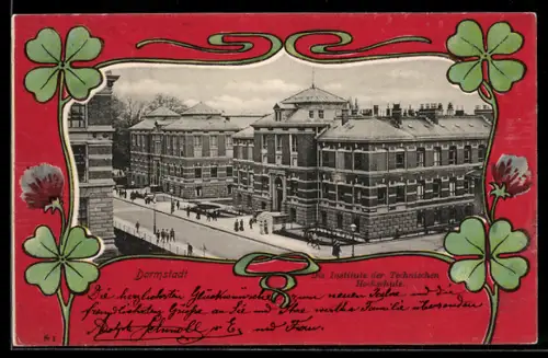 Passepartout-AK Darmstadt, die Institute der Technischen Hochschule