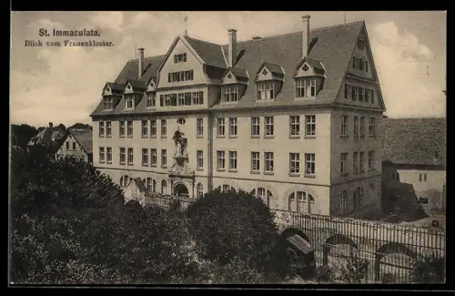 AK Dillingen /Donau, St. Immaculata, Blick vom Frauenkloster