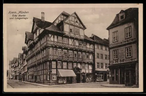 AK Hann.-Münden, Ecke Markt- und Langestrasse