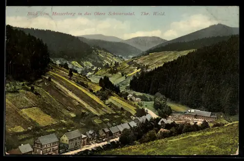 AK Masserberg /Th., Blick vom Masserberg in das Obere Schwarzatal