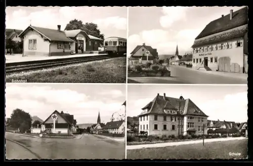 AK Linsenhofen /Nürtingen, Bahnhof, Schule, Ortsansichten