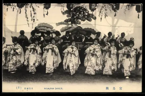 AK Japanerinnen tanzen den Miyajima-Tanz