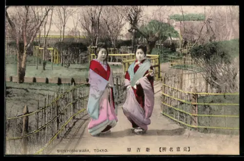AK Tokyo, Shinyoshiwara, Zwei Japanerinnen im Kimono
