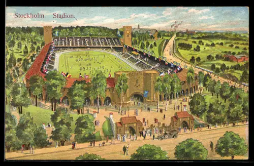 Künstler-AK Stockholm, Stadion