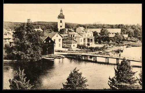 AK Filipstad, Totalansicht mit Wasserssteg aus der Vogelschau