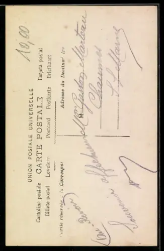 AK Frau im Rosenkranz mit Geldschein