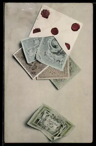 AK Geldscheine in einem Briefumschlag