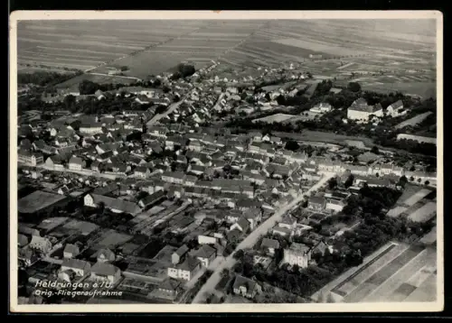 AK Heldrungen a. U., Teilansicht, Fliegeraufnahme