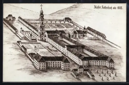 Künstler-AK Rottenbuch, Kloster Rottenbuch anno 1803