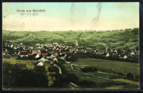 AK Sennfeld, Gesamtansicht aus der Vogelschau
