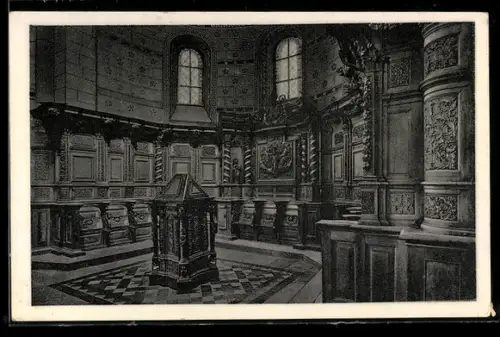 AK Schwarzach, Abteikirche, Chorgestühl aus dem Jahre 1700