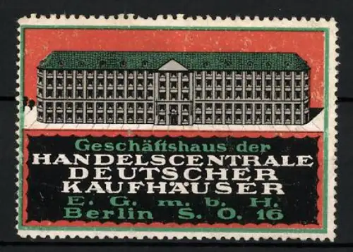 Reklamemarke Berlin, Geschäftshaus der Handelscentrale Deutscher Kaufhäuser, Gebäudeillustration