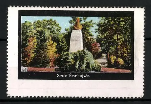 Reklamemarke Érsekújvár, Slowakei, Denkmal im Park