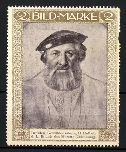 Reklamemarke Dresden, Bildnis des Morette, Hans Holbein d. J