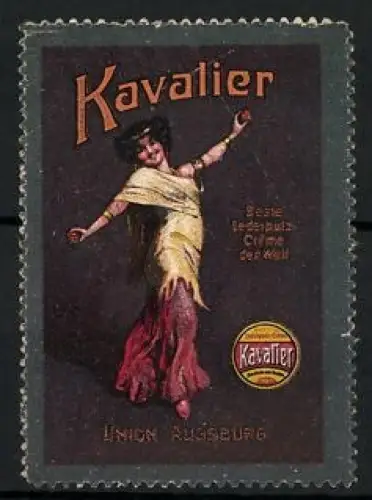 Reklamemarke Union Augsburg, Kavalier, orientalische Tänzerin