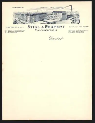 Rechnung Chemnitz, Stirl & Reupert, Maschinenfabrik, Gesamtansicht vom Werksgelände