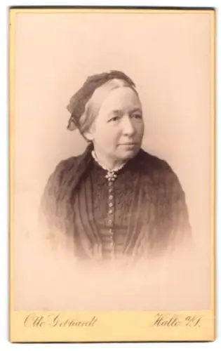 Fotografie Otto Gebhardt, Halle, Gr. Ulrichstrasse 11, Porträt einer älteren Dame