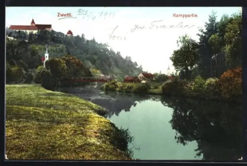 AK Zwettl, Kamppartie mit Brücke