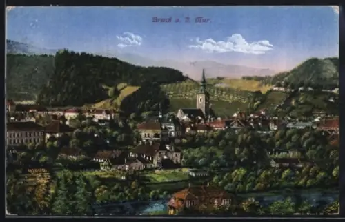 AK Bruck a. d. Mur., Totalansicht mit Kirche