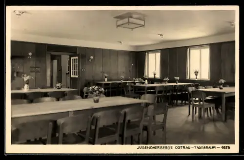 AK Ostrau, Jugendherberge 1925, Tagesraum, Innenansicht