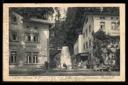 AK Lichtenhain, Gasthaus, Restaurant und der kleine Lichtenhainer Wasserfall