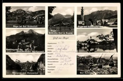 AK Anger, Pfarrkirche, Königssee, Predigtstuhlbahn