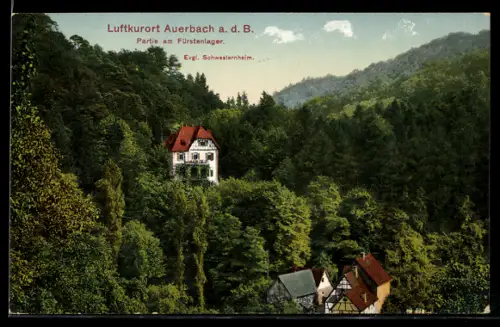 AK Auerbach / Bergstrasse, Partie am Fürstenlager, Evgl. Schwesternheim