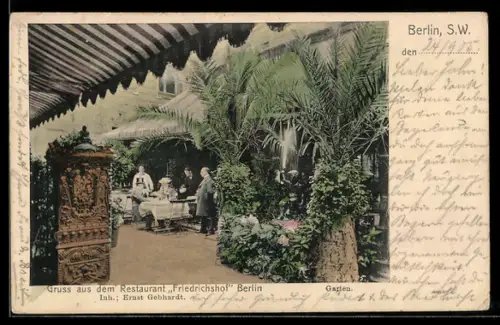 AK Berlin, Restaurant Friedrichshof, Innenansicht, Friedrichstrasse