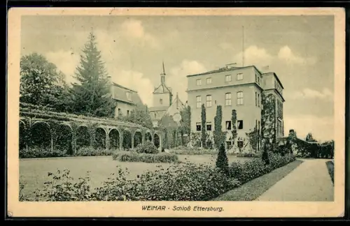 AK Weimar, Schloss Ettersburg mit Anlagen