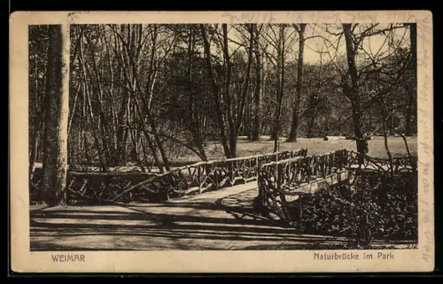 AK Weimar, Naturbrücke im Park