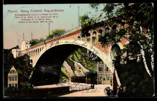 AK Plauen, König Friedrich August-Brücke